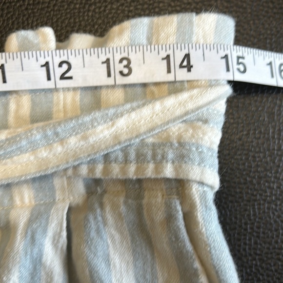 MADEWELL Tie Waist Huston Pull On Crop Pants Wide Leg Stripe Blue White Sz M - Picture 14 of 14